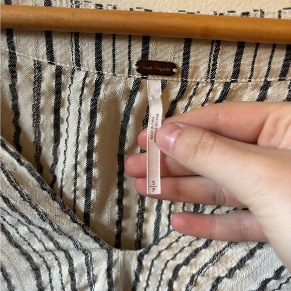 Free People “Rhythm Of The Night” Striped Peasant Tunic Top - Picture 7 of 9